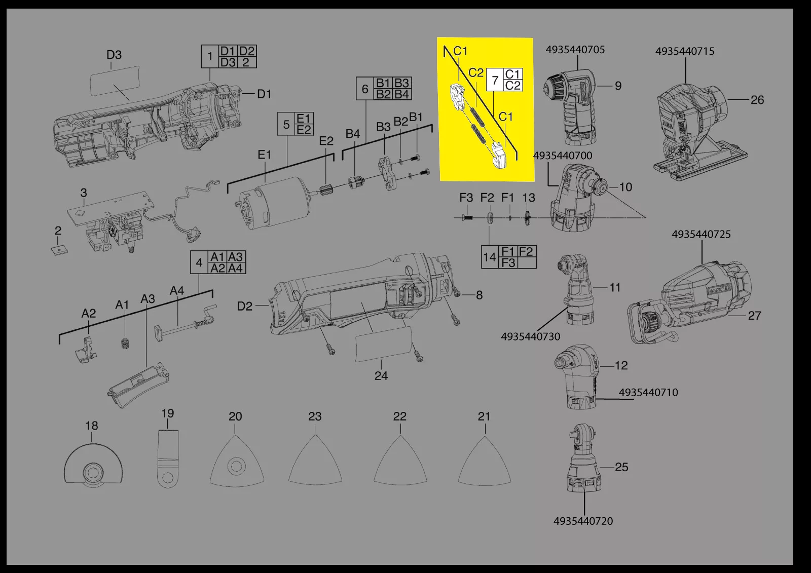 Verrou de fixation tête OMNI réf. 201585001 AEG